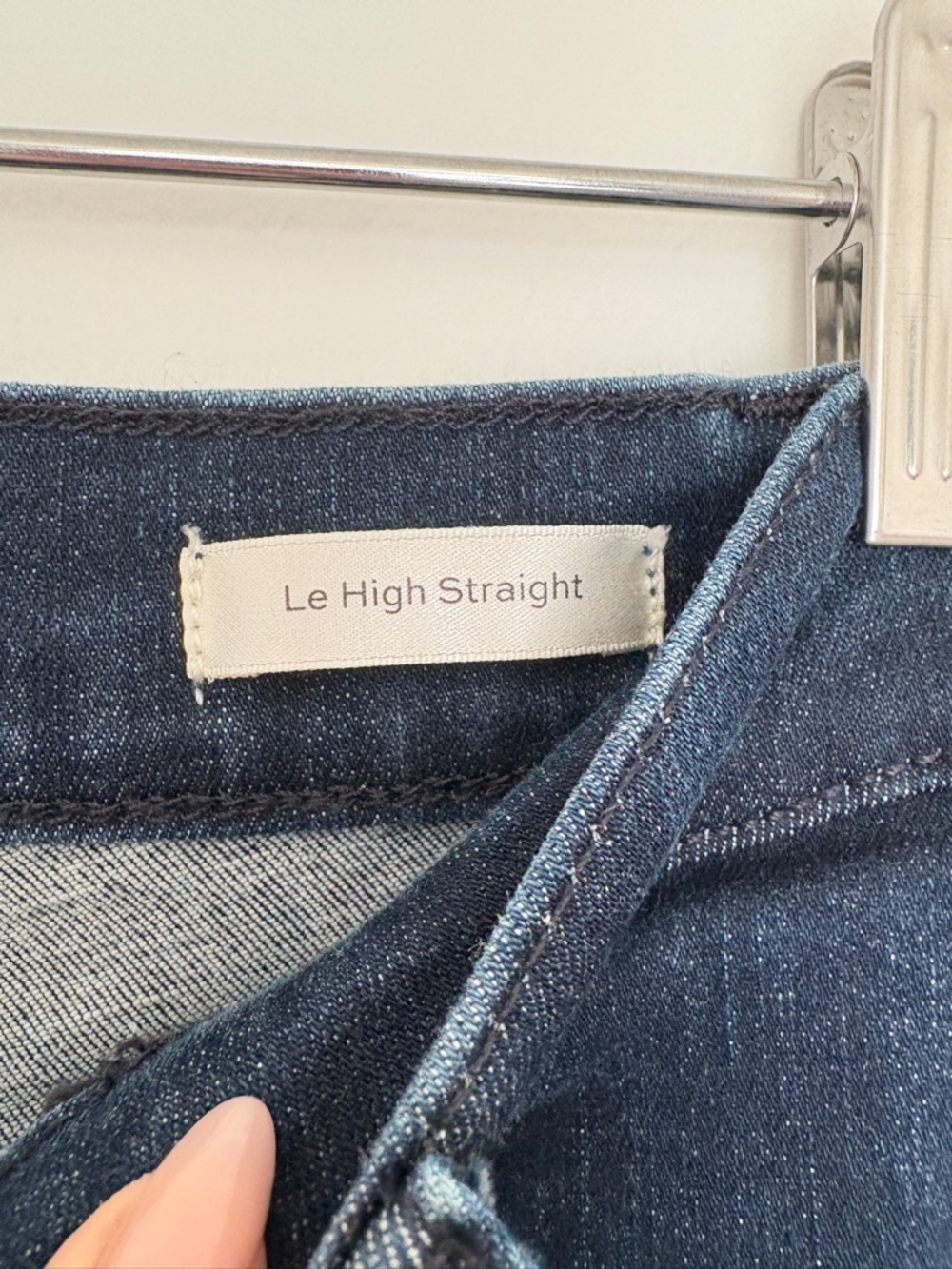 FRAME sz. 26 Women's Le High Straight Jeans Dark Wash cropped Stretch High-rise - Picture 6 of 10